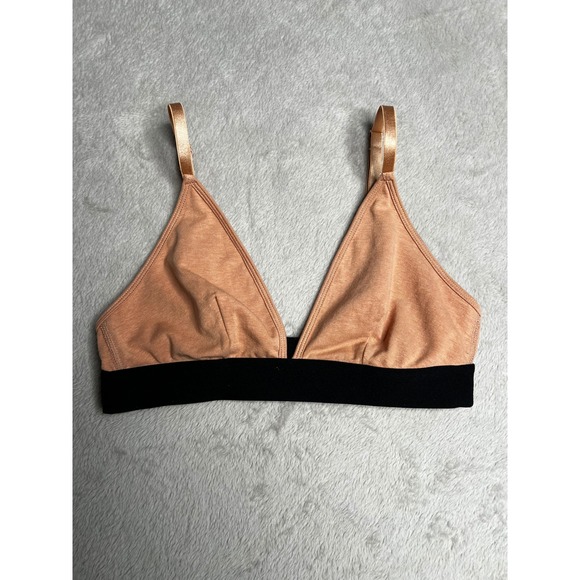 WAMA Underwear Other - WAMA Underwear Hemp Organic Cotton Triangle Bralette Tan Black Small Convertible